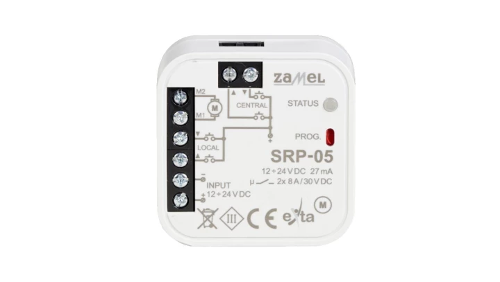 Sterownik rolet uniwersalny dopuszkowy przewodowy SRP-05/12-24V