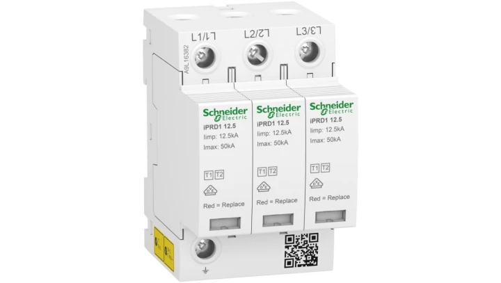Ogranicznik przepięć iPRD1 12.5R-T12-3 3-biegunowy Typ1+Typ2 12,5 kA ze stykiem A9L16382