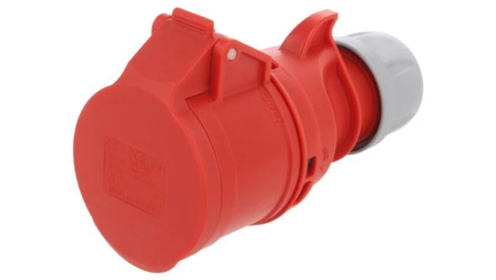 Gniazdo przenośne 16A 5P 400V czerwone IP44 SHARK 215-6