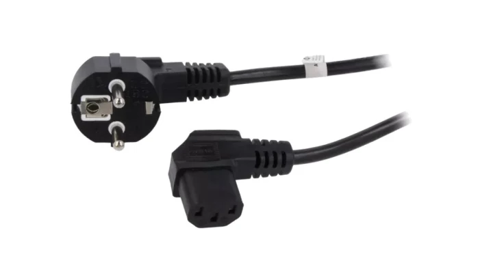 Kabel zasilający kątowy Schuko (type F, CEE 7/7) - C13 5m 93119