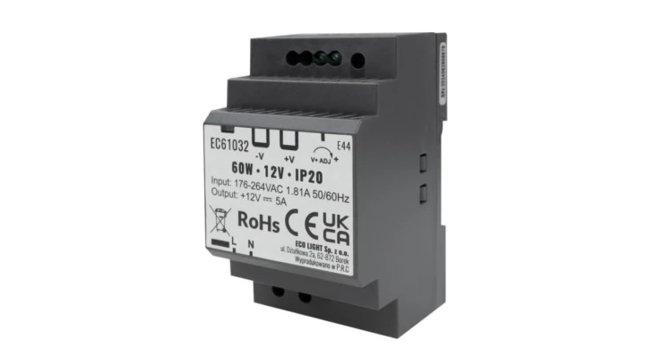 Zasilacz na szynę DIN PREMIUM 12V 60W