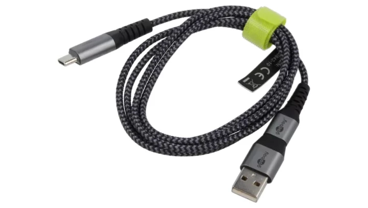 Magnetyczny kabel USB-C, tekstylny, 2w1 (gwiezdna szarość/srebrny) 65653 /1m/