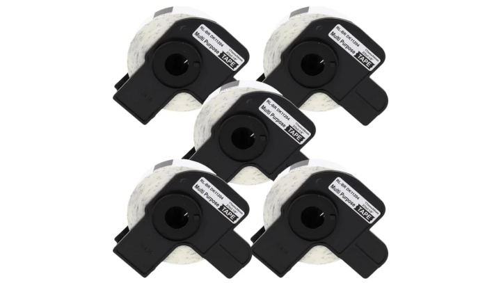 Taśma 5x DK11204 do drukarki Brother QL 17mm x 54mm biała taśma czarny nadruk