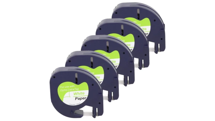 Taśma 5x LT 59421 do drukarki DYMO 12mm 4m biała taśma czarny nadruk