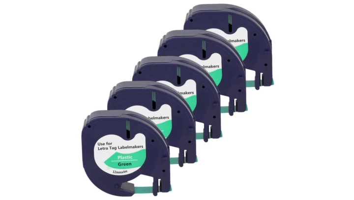 Taśma 5x LT 59425 do drukarki DYMO 12mm 4m zielona taśma czarny nadruk