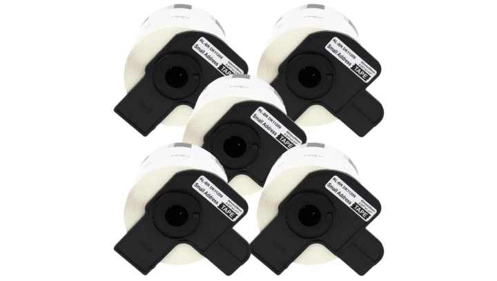 Taśma 5x DK11209 do drukarki Brother QL 62mm x 29mm biała taśma czarny nadruk
