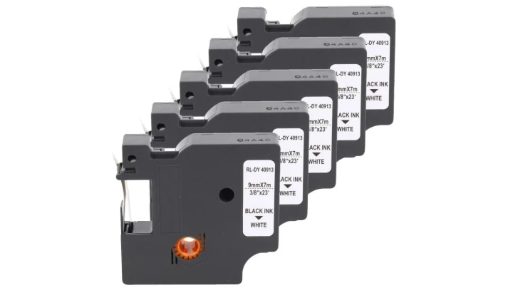 Taśma 5x D1 40913 do drukarki DYMO 9mm 7m biała taśma czarny nadruk