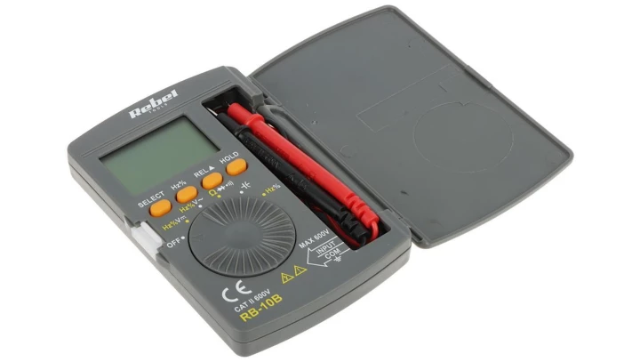 Miernik uniwersalny kieszonkowy multimetr cyfrowy z wyświetlaczem LCD REBEL RB-10B