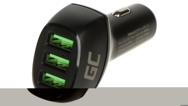 Ładowarka Samochodowa Green Cell GC PowerRide 54W 3xUSB 18W z technologią szybkiego Ładowania Ultra Charge