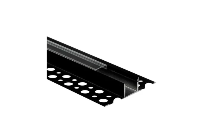 Profil GN01 natynkowy czarny + klosz transp. 1m