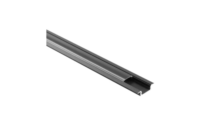 Profil P01 podtynkowy czarny + klosz czarny 1m