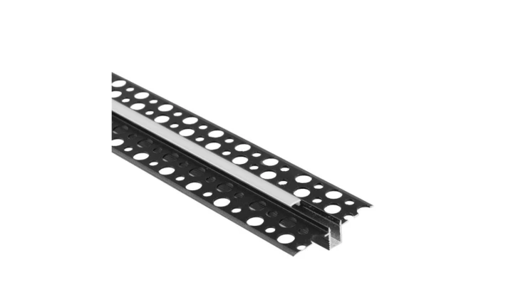 Profil GPW01 podtynkowy czarny + klosz mleczny 1m