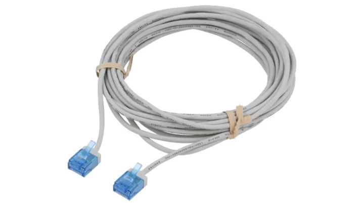 Patchcord kat.6a-0500 U/FTP SLIM LSZH-TPE szary /5m/ 74310