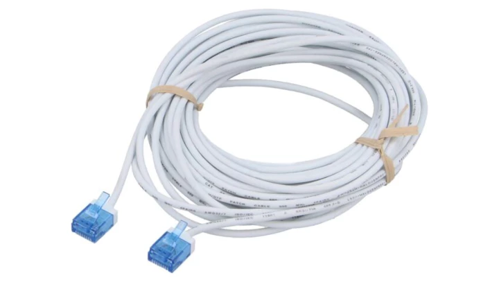 Patchcord kat.6a-1000 U/UTP SLIM LSZH-TPE biały /10m/ 74301