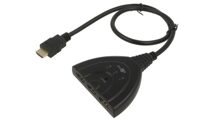 Ręczny przełącznik HDMI™ 3 do 1 (4K @ 30 Hz), czarny, 58487