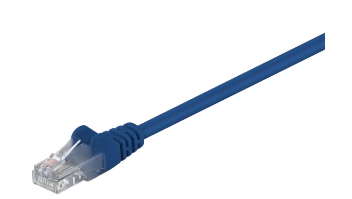 Kabel krosowy patchcord U/UTP kat.5e CCA niebieski 1,5m 95554