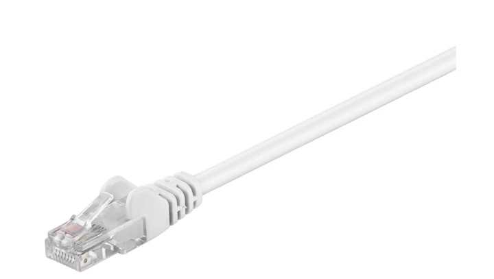 Kabel krosowy patchcord U/UTP kat.5e CCA biały 3m 68506