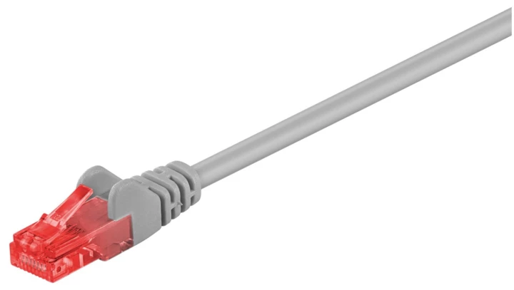 Kabel krosowy patchcord U/UTP kat.6 CCA szary 0,5m 68434