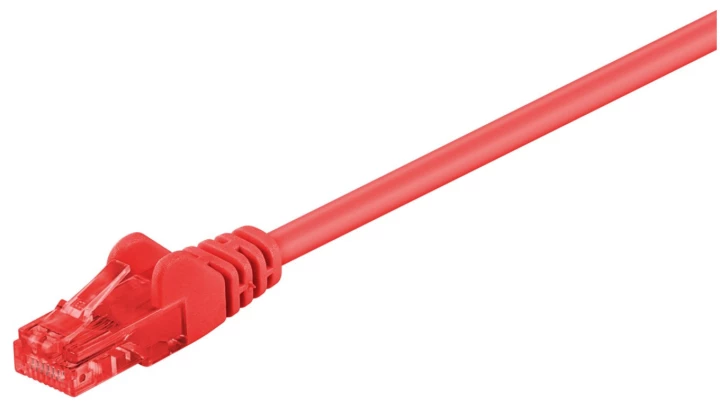 Kabel krosowy patchcord U/UTP kat.6 CCA czerwony 0,5m 68436