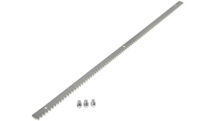 Listwa zębata do współpracy z napędami bram przesuwnych Materiał: stal ocynkowana Długość: 4x1000mm Grubość: 8mm LZ08