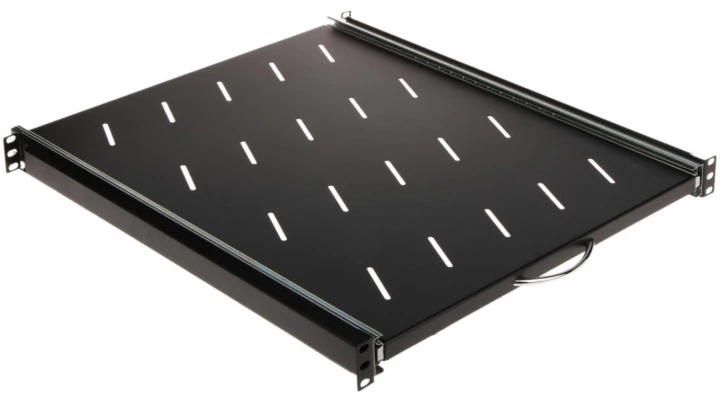 Półka wysuwana do szafy RACK 19 cali 1U 550mm czarna
