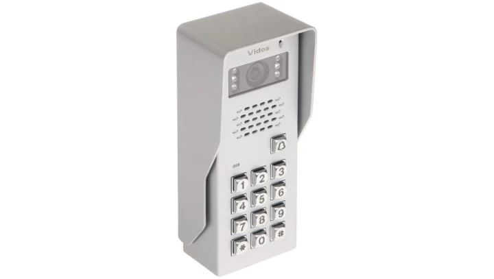 Stacja bramowa natynkowa z szyfratorem , jednolokatorska. Kamera 940TVL, kąt widzenia ok. 87