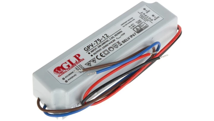Zasilacz herm. GLP 12V 72W IP67 GPV