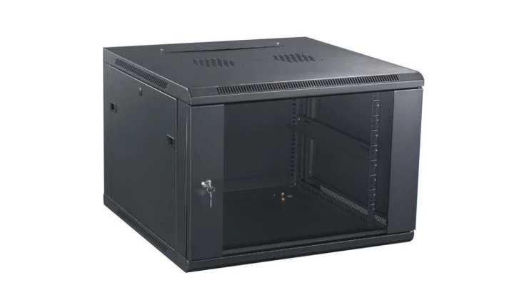 GT Networks Szafa 19” StandardLINE wisząca 4U 600x450mm czarna drzwi blacha-szkło boki demontowane