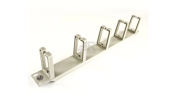 Organizator Kablowy 19 cali 1U z haczykami x5 plastik szary GT Networks GTO-19-204
