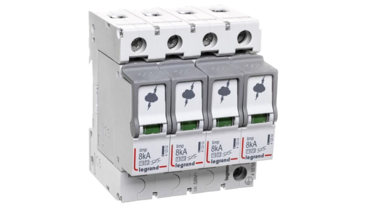 Ogranicznik przepięć Typ T1+T2 4P 8kA 1,3kV ON 300 TT, TN (TNC, TNS) 412253