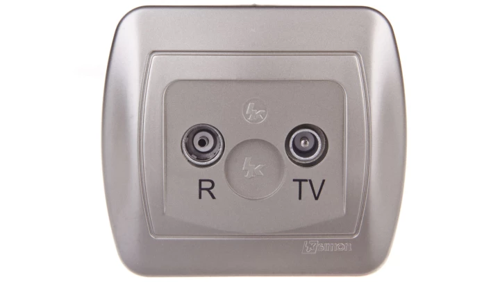 Simon Akord Gniazdo antenowe R/TV satyna metalizowana AAK/29