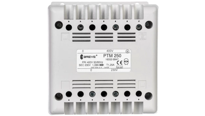 Transformator 1-fazowy separacyjny PTM 250 400/230V 1,08A, na szynę DIN, IP21, Ta 40, 16052-9947