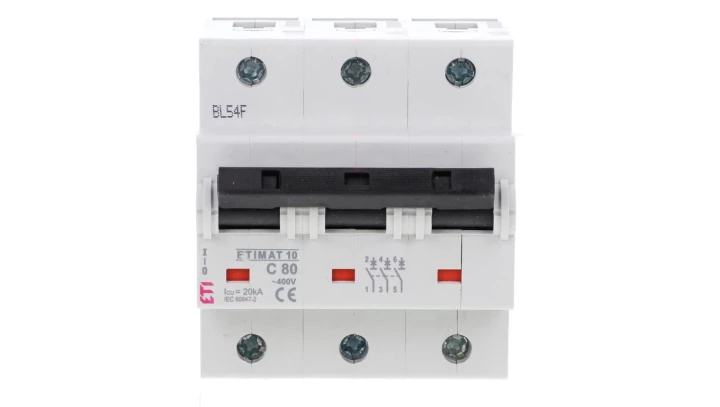 Wyłącznik nadprądowy 3P C 80A 10kA AC ETIMAT10 02135731