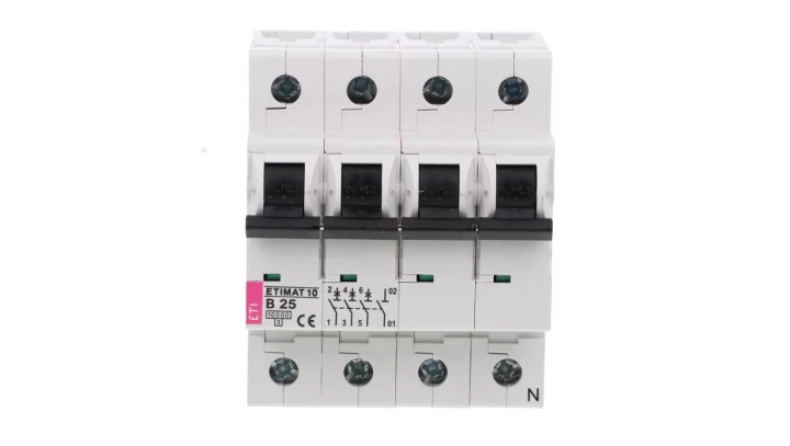 Wyłącznik nadprądowy 3P+N B 25A 10kA AC ETIMAT10 002126718