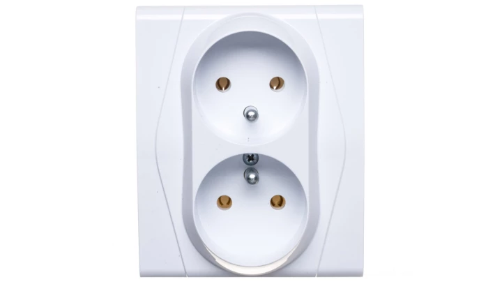 FESTA Gniazdo podwójne z/u 16A IP20 białe GPT-2x2P+Z 0872-00