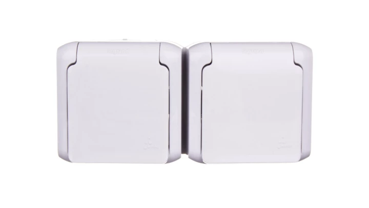 FORIX Gniazdo podwójne z/u 16A IP44 z przesłonami szare 782397