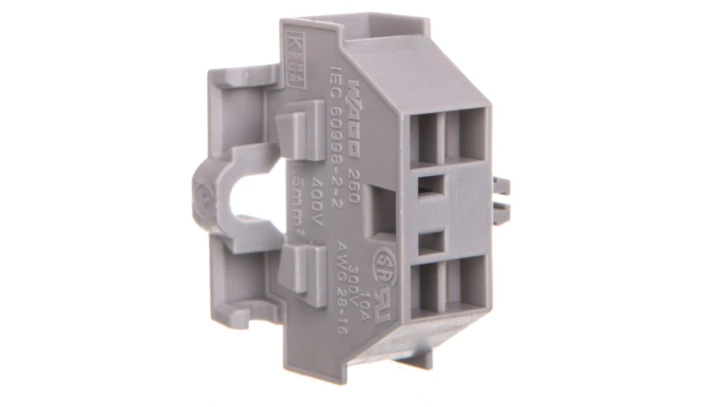 Złączka 4-przewodowa 1,5mm2 szara z mocowaniem śrubowym 260-331 /50szt./