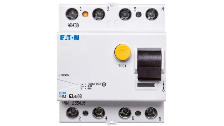 Wyłącznik różnicowoprądowy 4P 63A 0,3A typ AC PFIM-63/4/03-MW 235416