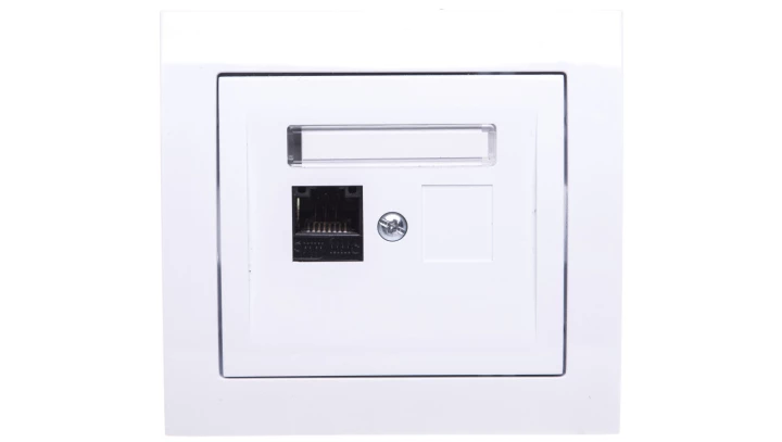 KIER Gniazdo komputerowe pojedyncze RJ45 kat.5e białe GPK-1W/K/00