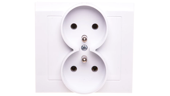 KIER Gniazdo podwójne z/u białe GP-2WZ/00