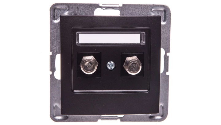 IMPRESJA Gniazdo antenowe podwójne typu F antracyt GPA-2YF/m/50