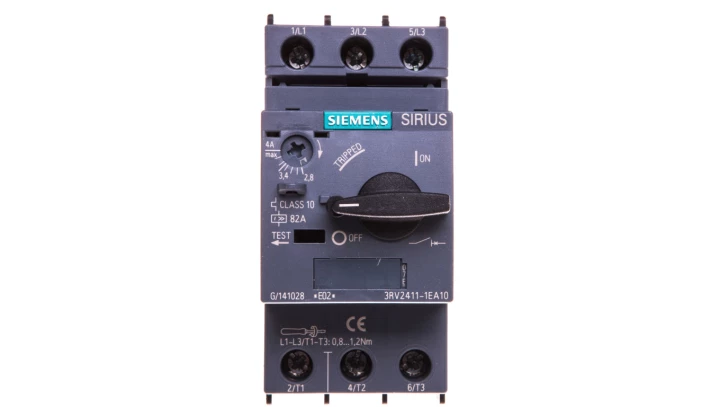 Wyłącznik do transformatorów 3P 2,8-4A 100kA S00 3RV2411-1EA10
