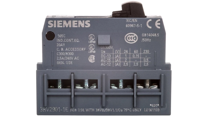 3RV2901-1E Styki pomocnicze NO + NC czołowy