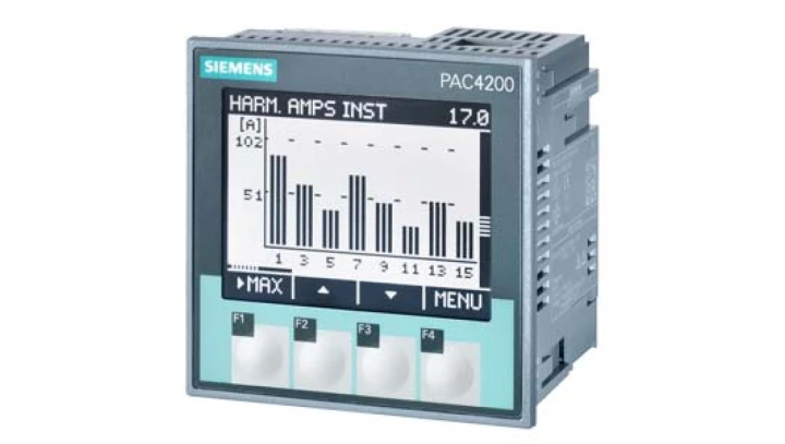 Analizator parametrów sieci PAC4200 x/1A x/5A licznik energii kl.0,2 MODBUS TCP/IP RJ45 2DI 2DO 95-240VAC LUG 7KM4212-0BA00-2AA0