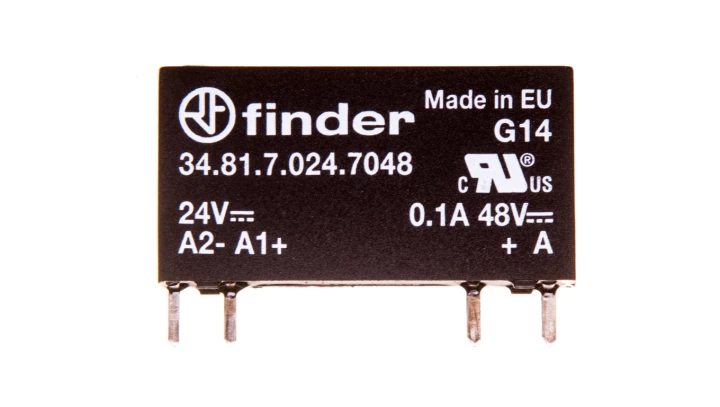 Wąskoprofilowy przekaźnik 5mm do obwodów drukowanych i gniazd SSR OC 100mA 48VDC 24VDC wykonanie szczelne RTIII 34.81.7.024.7048
