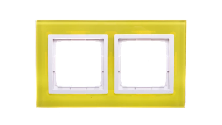 Simon 54 Nature Ramka podwójna szkło LIMONKOWY SORBET DRN2/90