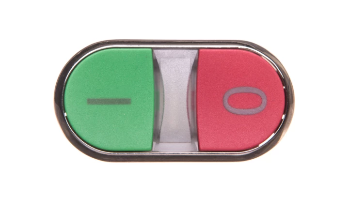 Napęd przycisku podwójnego 22mm zielony /I/ i czerwony /O/ metalowy IP69k Sirius ACT 3SU1050-3AB42-0AK0