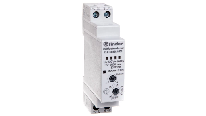 Elektroniczny przekaźnik impulsowy 230V AC ze ściemniaczem 500W 17,5 mm kompatybilny ze świetlówkami 15.81.8.230.0500