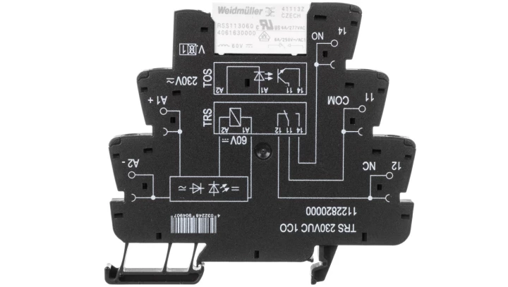 TRS-230VUC-1CO Przekaźnik interfejsowy SPDT Ucewki: 230VAC,230VDC 6A