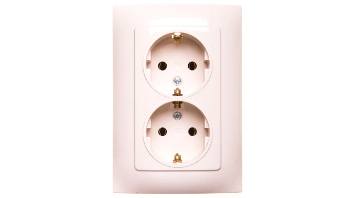 Simon 10 Gniazdo podwójne SCHUKO kremowe 16A 250V IP20 CGSZ2/41